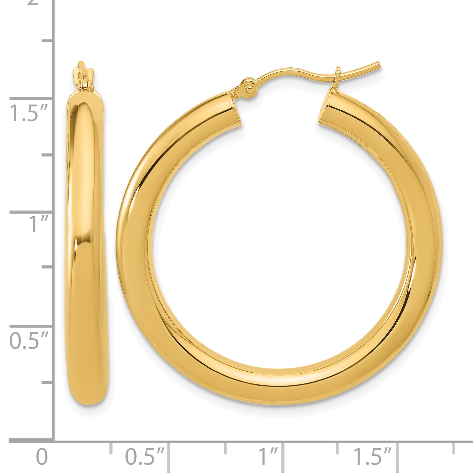  12 mm 14k Yellow Gold Leslie's Gold Classic Polished Hoop Earrings  Unknown Friendly Weight 14K yellow gold - view 111