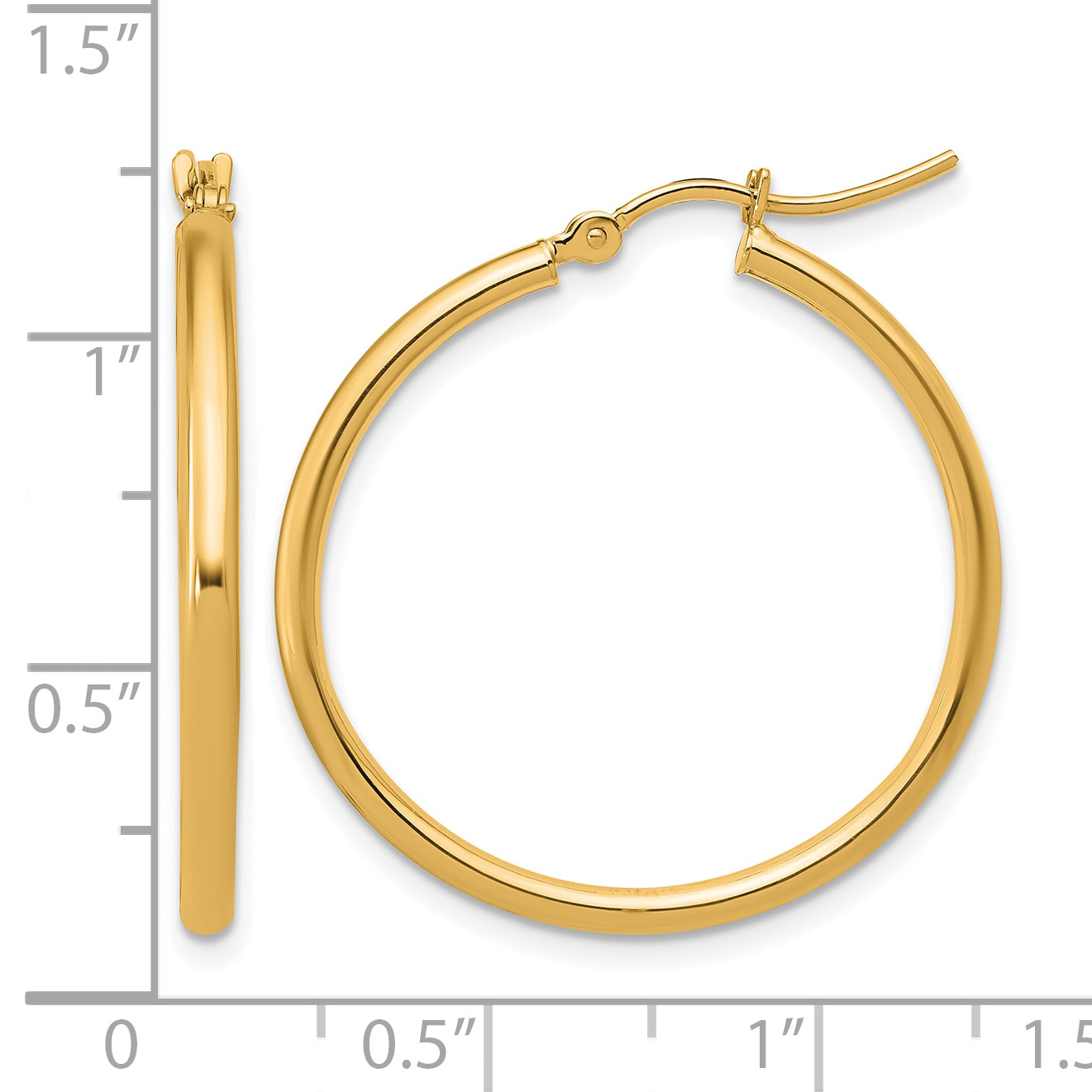  12 mm 14k Yellow Gold Leslie's Gold Classic Polished Hoop Earrings  Unknown Friendly Weight 14K yellow gold - view 86