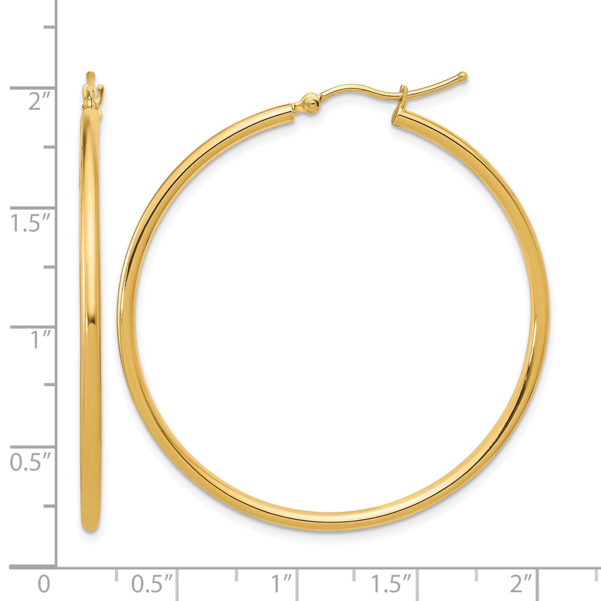  12 mm 14k Yellow Gold Leslie's Gold Classic Polished Hoop Earrings  Unknown Friendly Weight 14K yellow gold - view 145