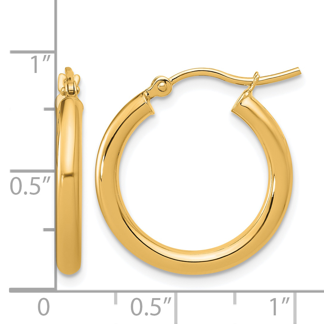  12 mm 14k Yellow Gold Leslie's Gold Classic Polished Hoop Earrings  Unknown Friendly Weight 14K yellow gold - view 42