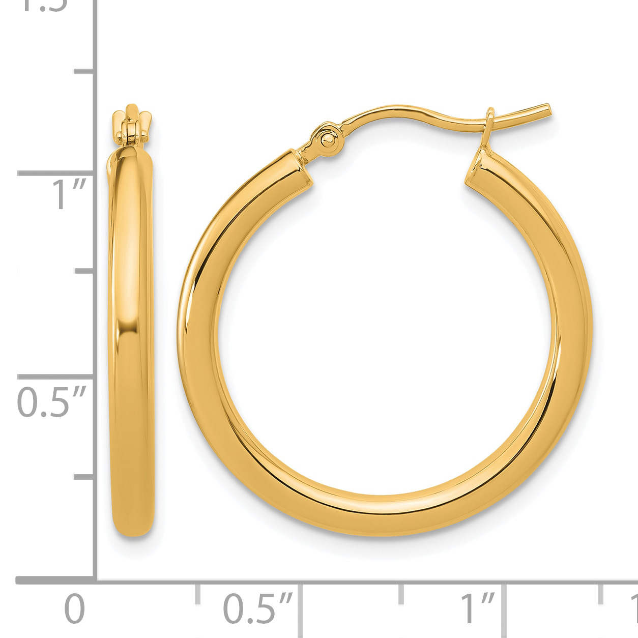  12 mm 14k Yellow Gold Leslie's Gold Classic Polished Hoop Earrings  Unknown Friendly Weight 14K yellow gold - view 69