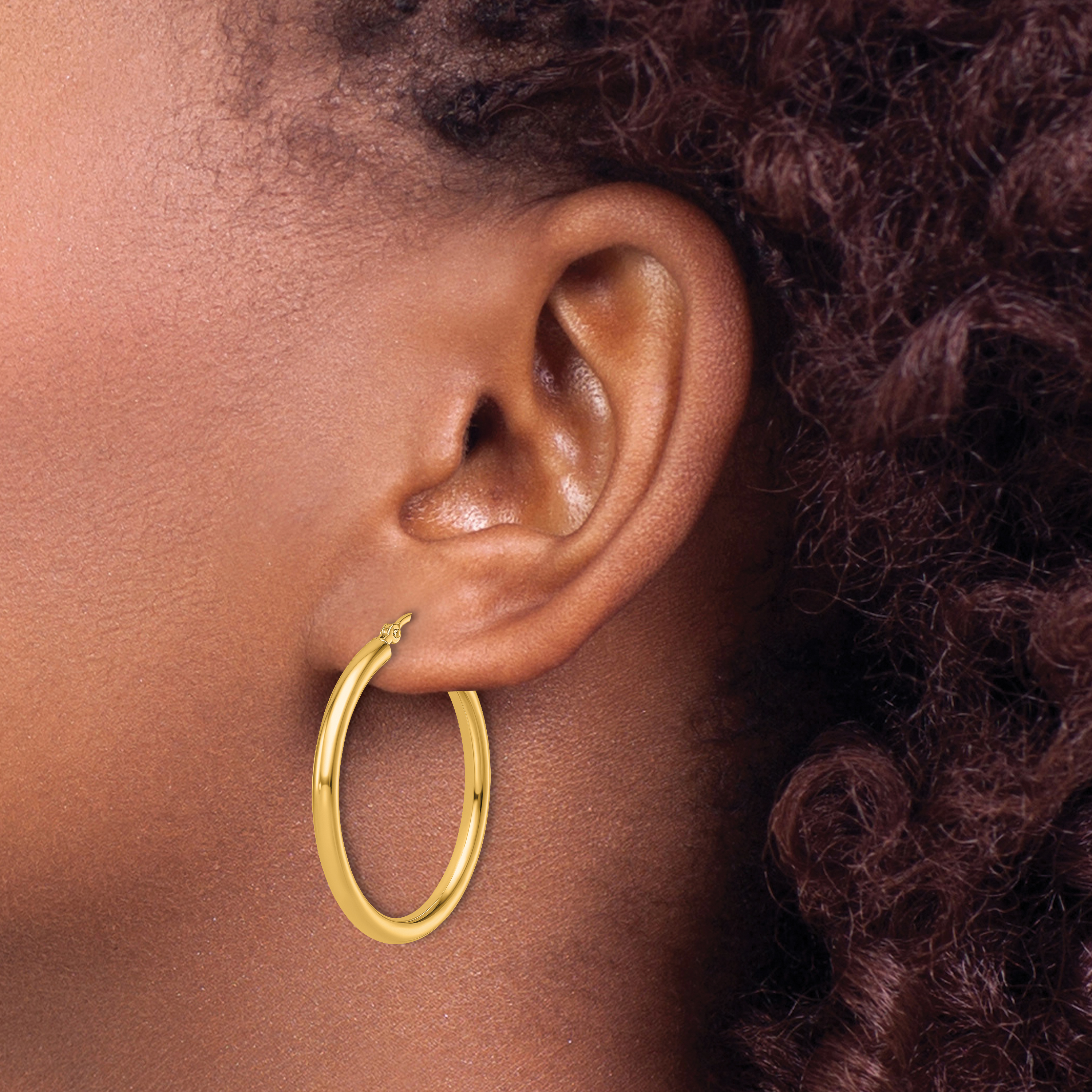  12 mm 14k Yellow Gold Leslie's Gold Classic Polished Hoop Earrings  Unknown Friendly Weight 14K yellow gold - view 89