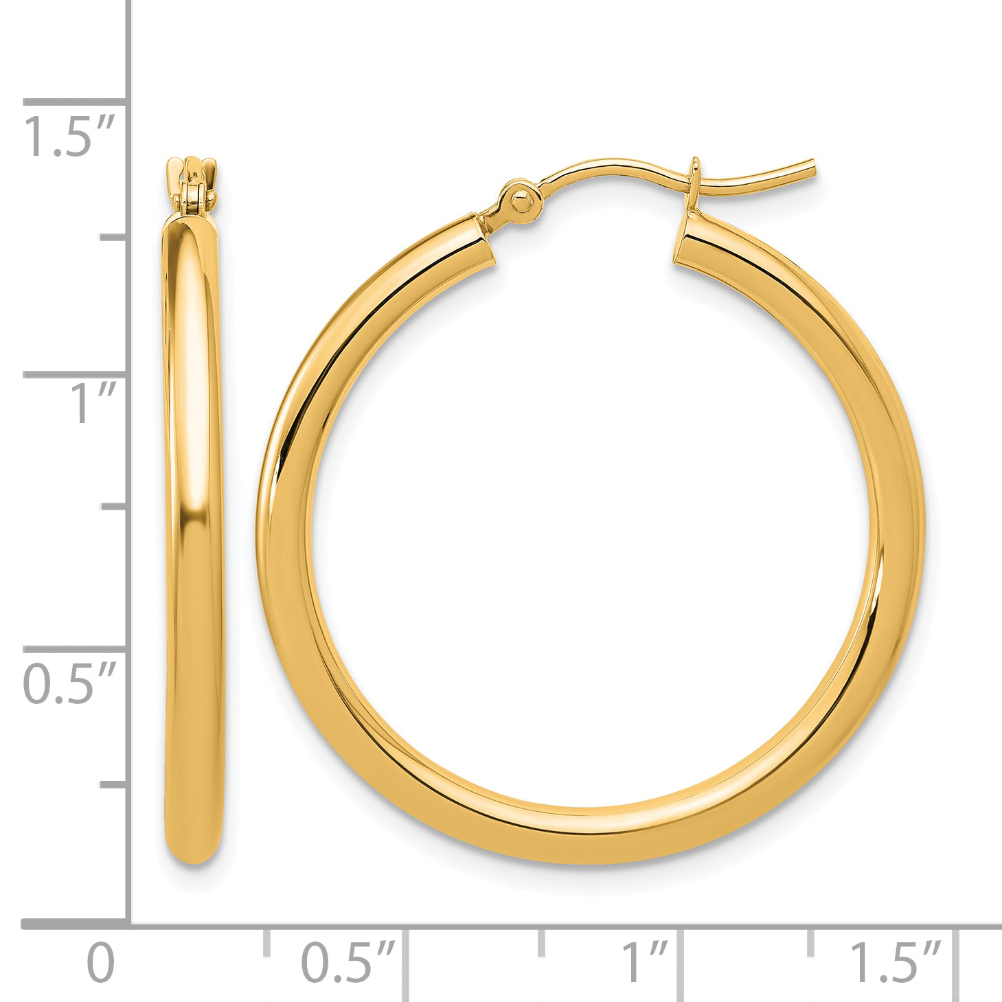  12 mm 14k Yellow Gold Leslie's Gold Classic Polished Hoop Earrings  Unknown Friendly Weight 14K yellow gold - view 91