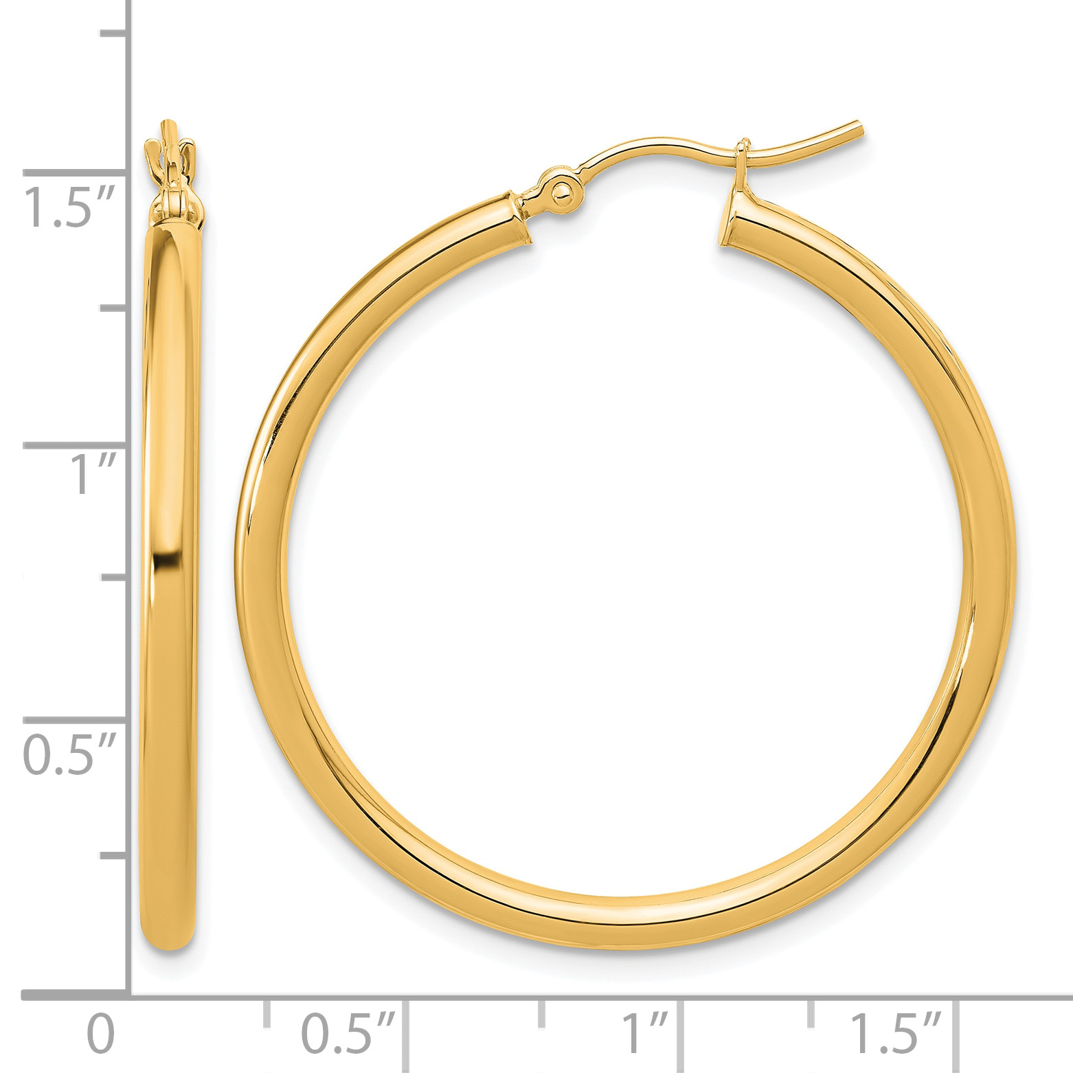  12 mm 14k Yellow Gold Leslie's Gold Classic Polished Hoop Earrings  Unknown Friendly Weight 14K yellow gold - view 116