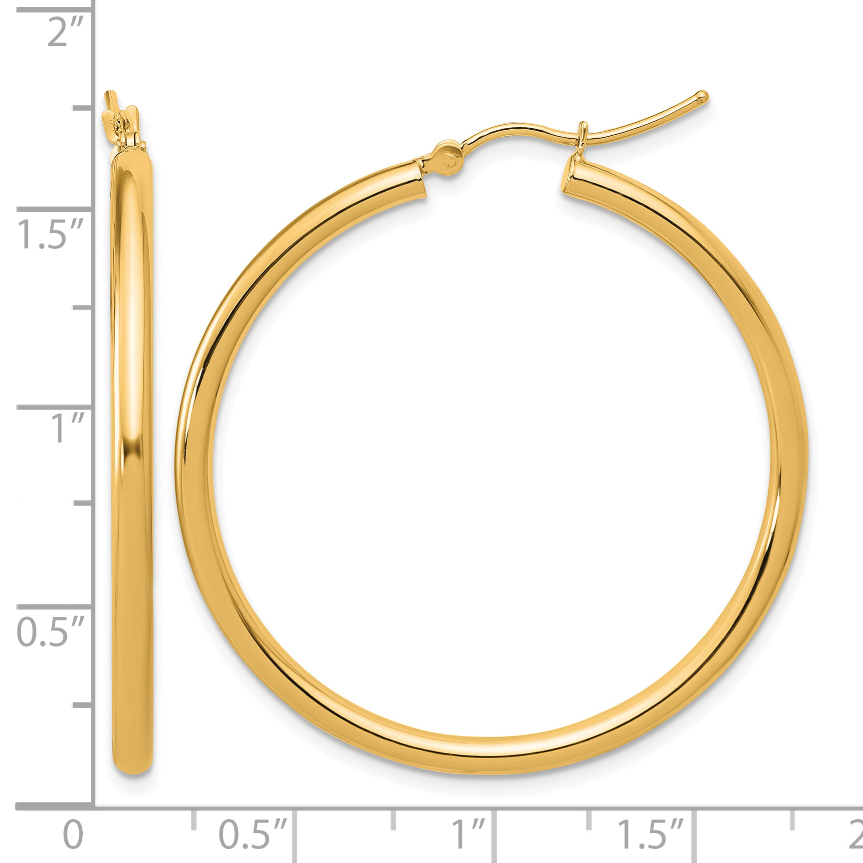  12 mm 14k Yellow Gold Leslie's Gold Classic Polished Hoop Earrings  Unknown Friendly Weight 14K yellow gold - view 130