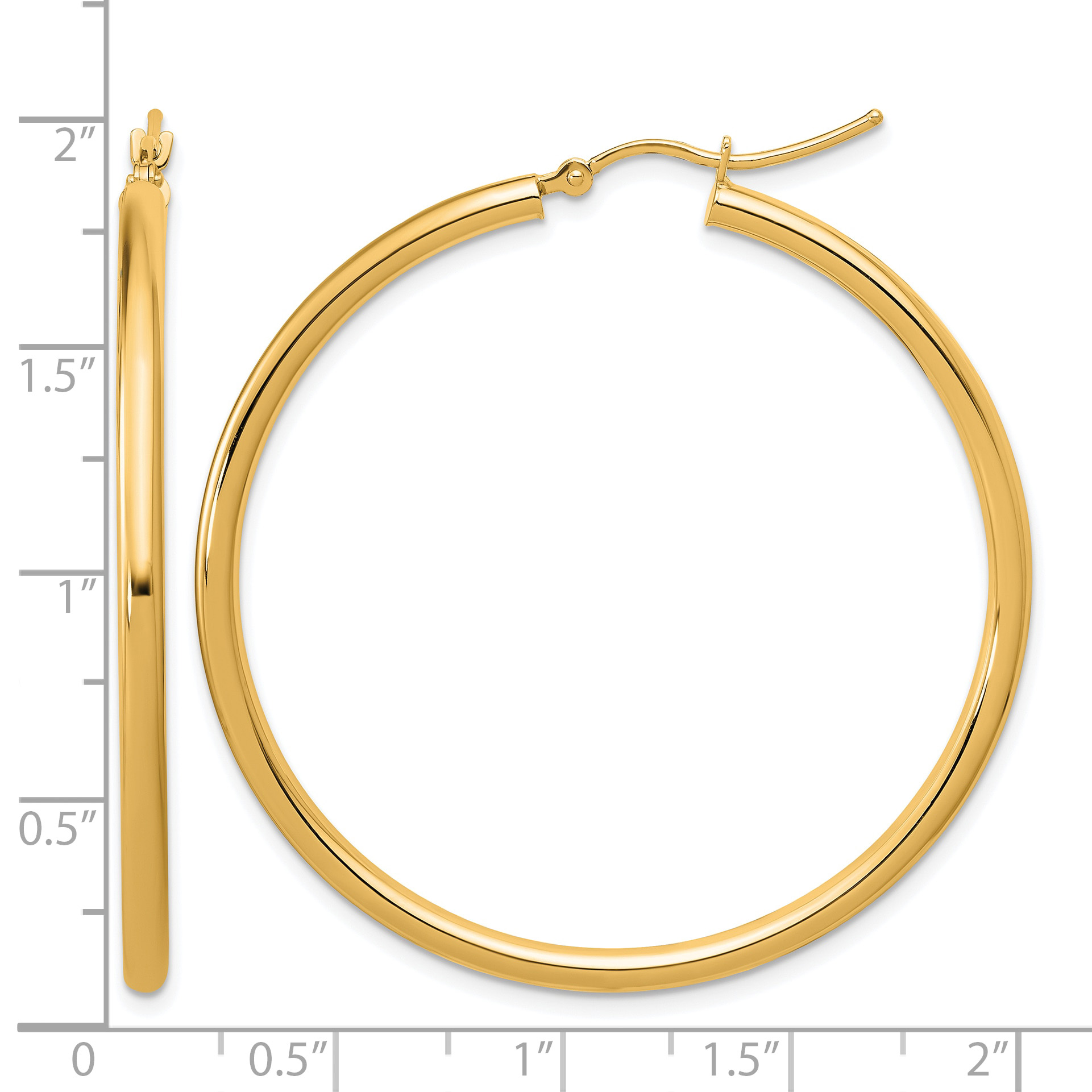  12 mm 14k Yellow Gold Leslie's Gold Classic Polished Hoop Earrings  Unknown Friendly Weight 14K yellow gold - view 150