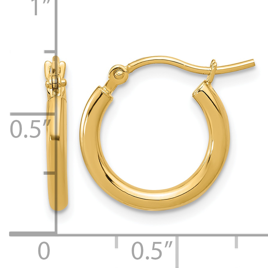  12 mm 14k Yellow Gold Leslie's Gold Classic Polished Hoop Earrings  Unknown Friendly Weight 14K yellow gold - view 14