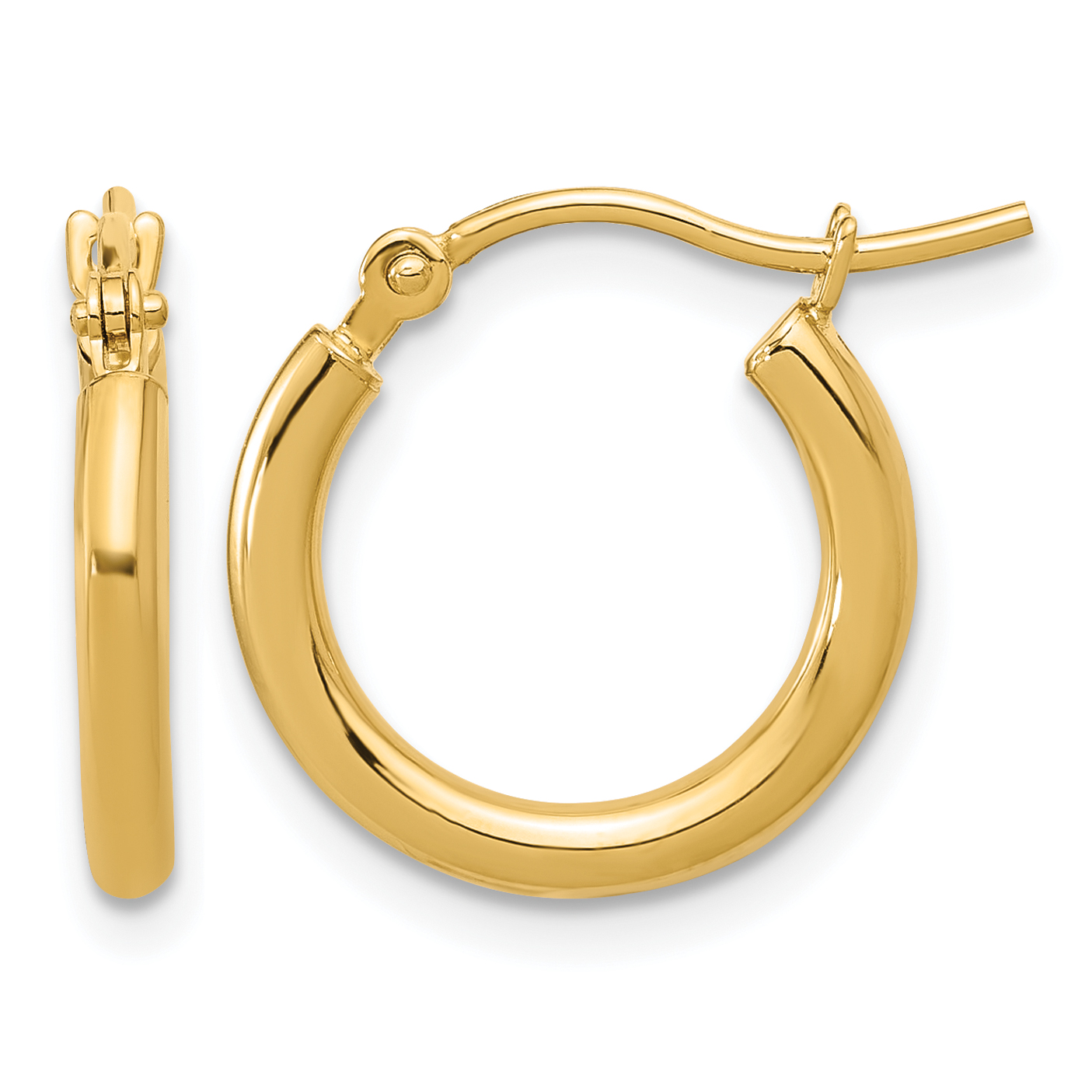  12 mm 14k Yellow Gold Leslie's Gold Classic Polished Hoop Earrings  Unknown Friendly Weight 14K yellow gold - view 15