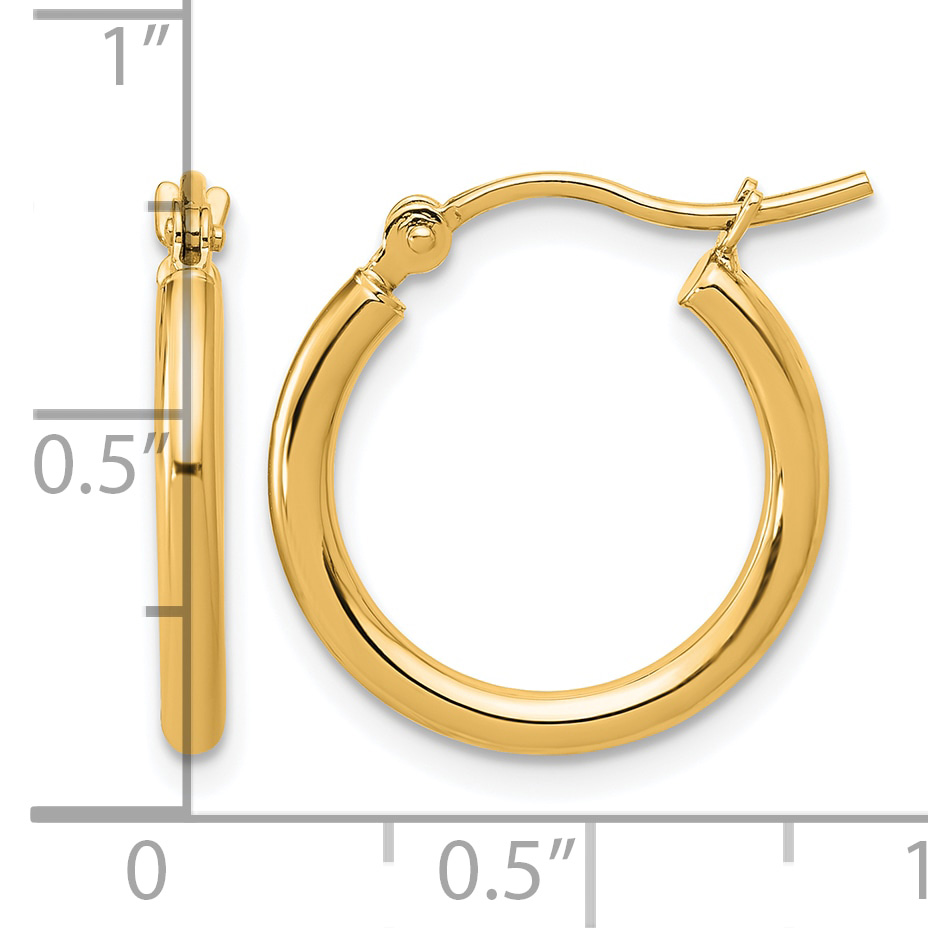  12 mm 14k Yellow Gold Leslie's Gold Classic Polished Hoop Earrings  Unknown Friendly Weight 14K yellow gold - view 23