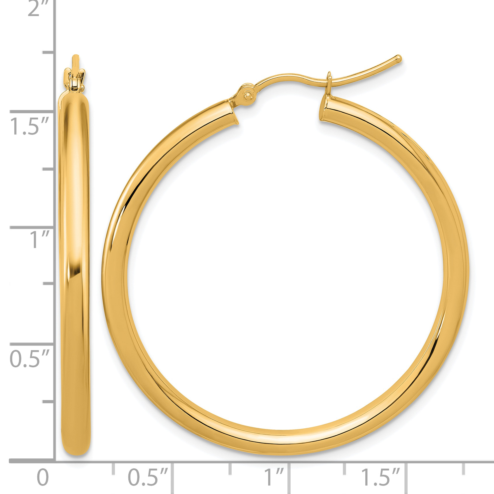  12 mm 14k Yellow Gold Leslie's Gold Classic Polished Hoop Earrings  Unknown Friendly Weight 14K yellow gold - view 135