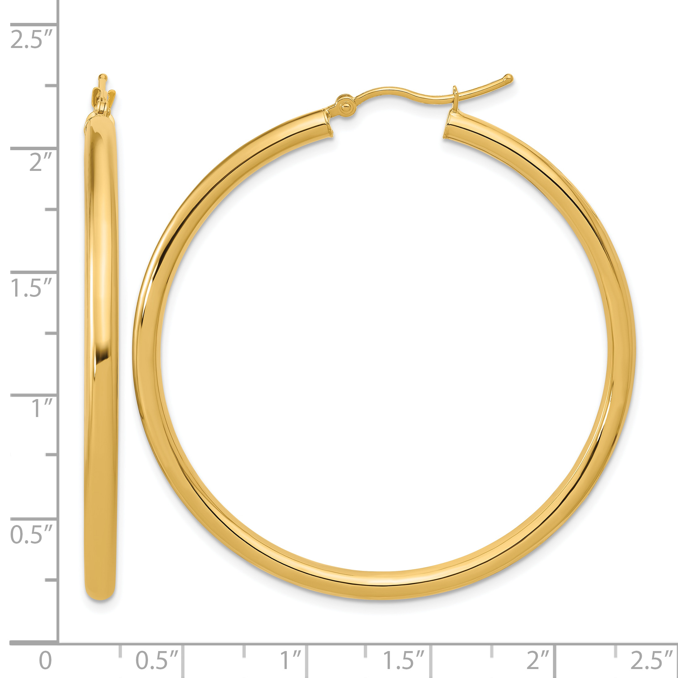  12 mm 14k Yellow Gold Leslie's Gold Classic Polished Hoop Earrings  Unknown Friendly Weight 14K yellow gold - view 180