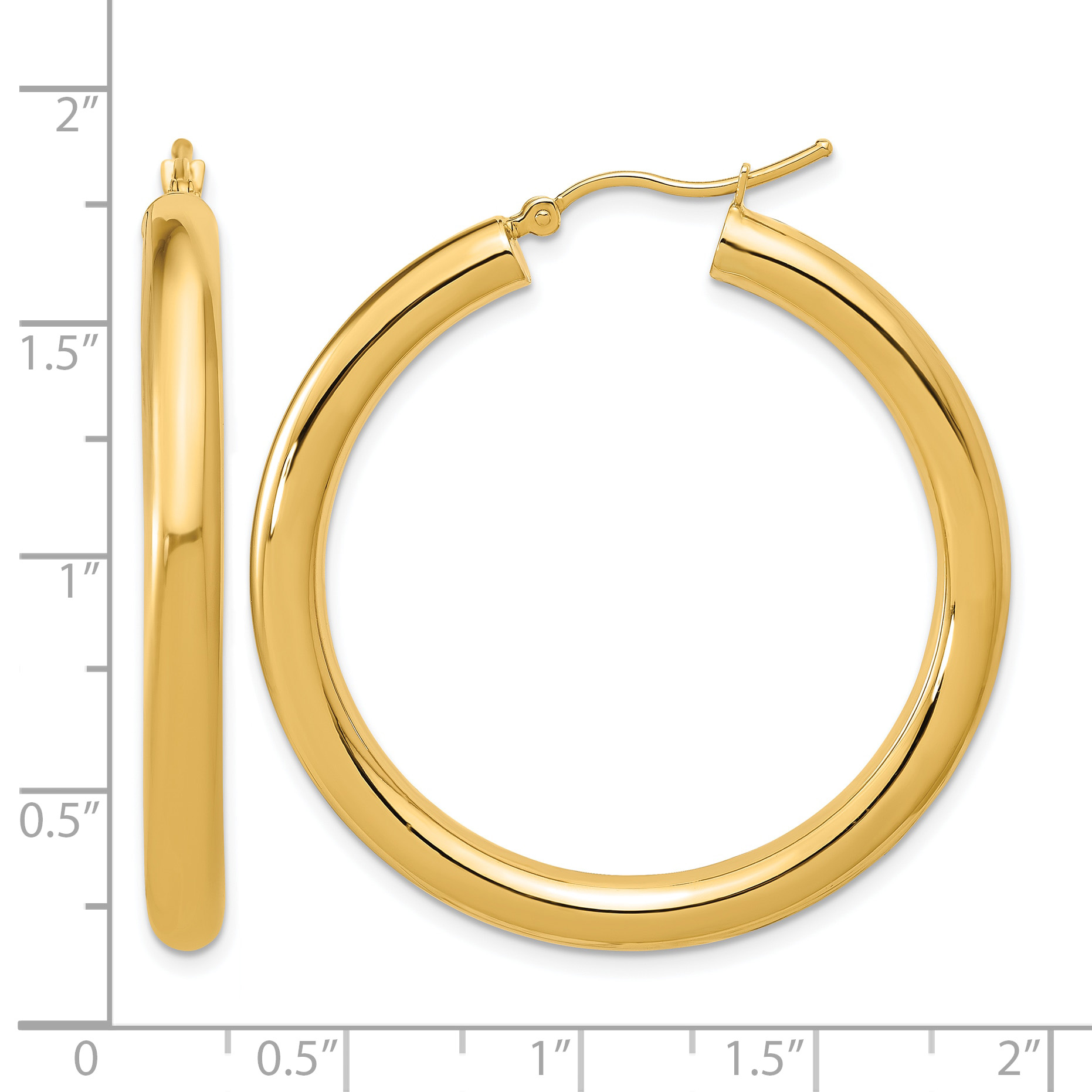  12 mm 14k Yellow Gold Leslie's Gold Classic Polished Hoop Earrings  Unknown Friendly Weight 14K yellow gold - view 140