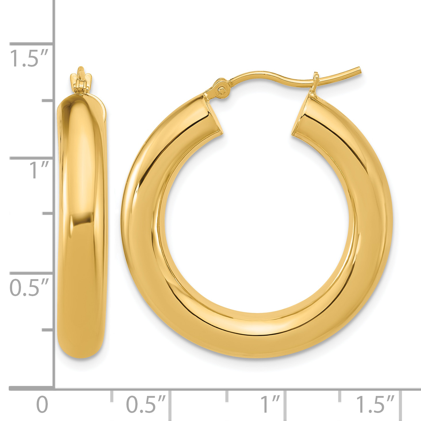  12 mm 14k Yellow Gold Leslie's Gold Classic Polished Hoop Earrings  Unknown Friendly Weight 14K yellow gold - view 96