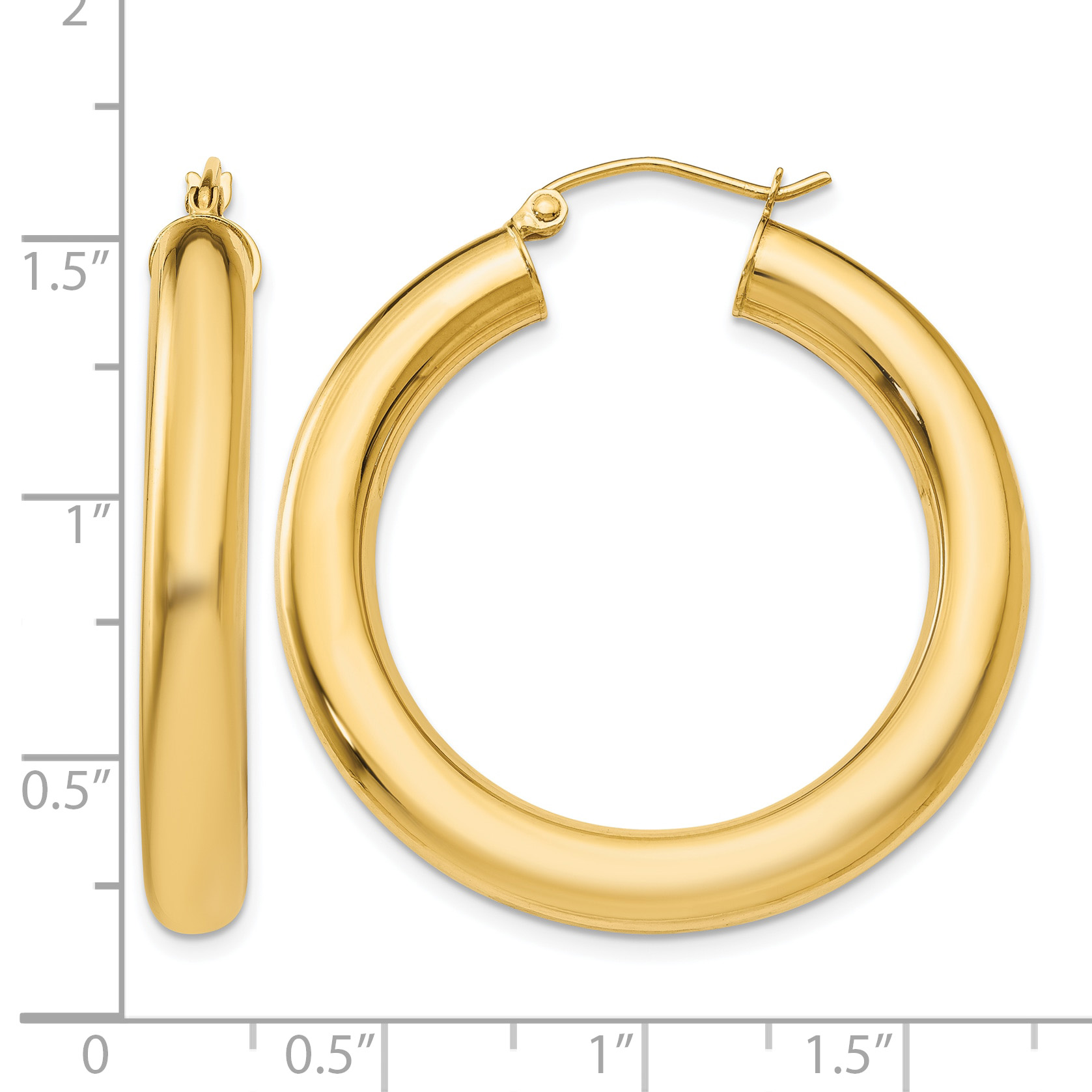  12 mm 14k Yellow Gold Leslie's Gold Classic Polished Hoop Earrings  Unknown Friendly Weight 14K yellow gold - view 120