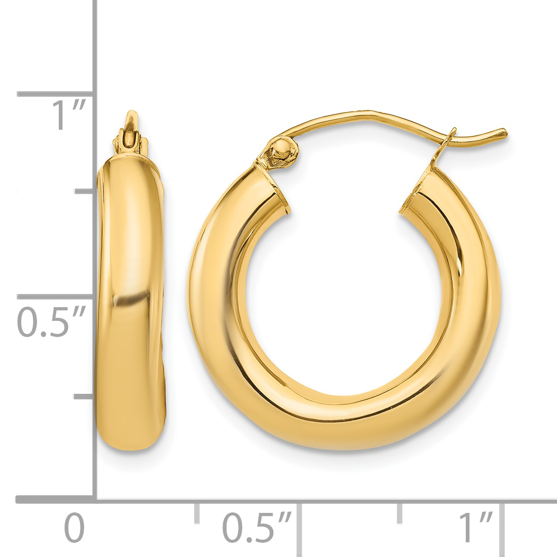  12 mm 14k Yellow Gold Leslie's Gold Classic Polished Hoop Earrings  Unknown Friendly Weight 14K yellow gold - view 45