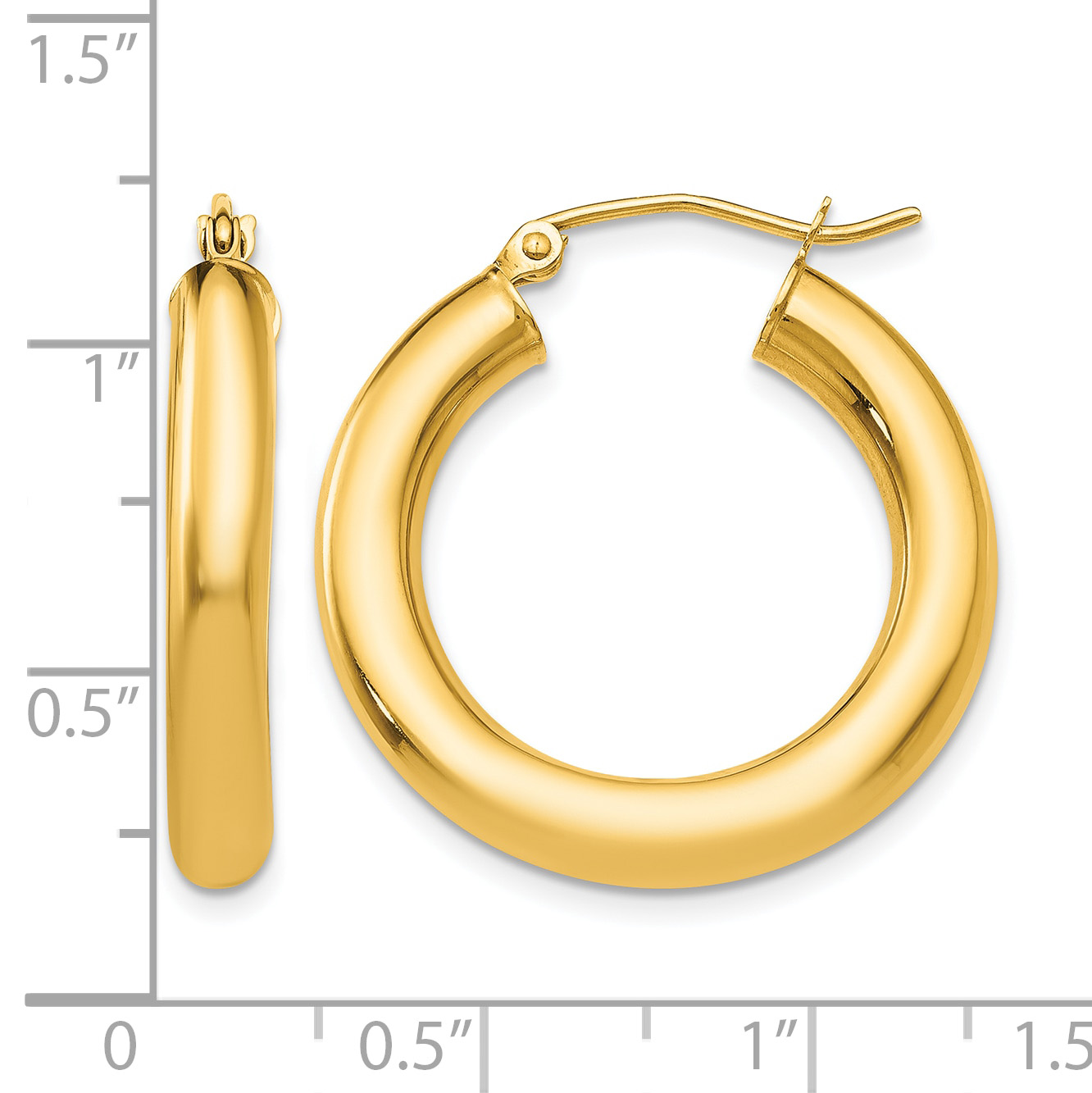  12 mm 14k Yellow Gold Leslie's Gold Classic Polished Hoop Earrings  Unknown Friendly Weight 14K yellow gold - view 72