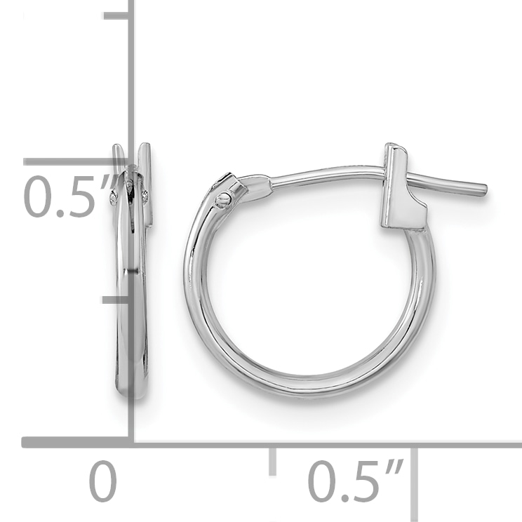  11 mm 14k White Gold Madi K Gold Hoop Earrings  Unknown Friendly Weight 14K white gold - view 3