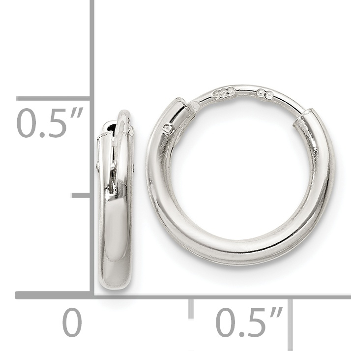  12 mm Sterling Silver 2.0mm Endless Hoop Earrings  Unknown Friendly Weight Sterling Silver - view 3