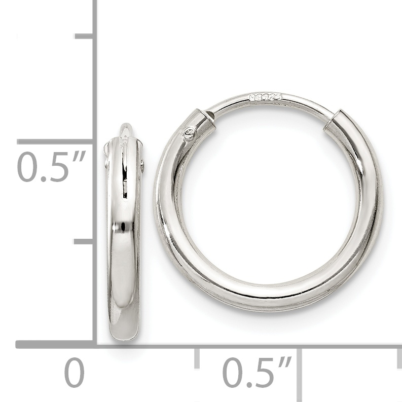  12 mm Sterling Silver 2.0mm Endless Hoop Earrings  Unknown Friendly Weight Sterling Silver - view 7