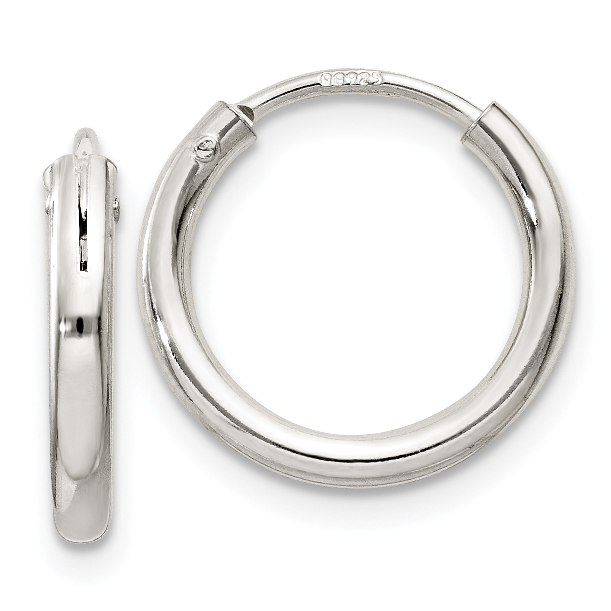  12 mm Sterling Silver 2.0mm Endless Hoop Earrings  Unknown Friendly Weight Sterling Silver - view 8