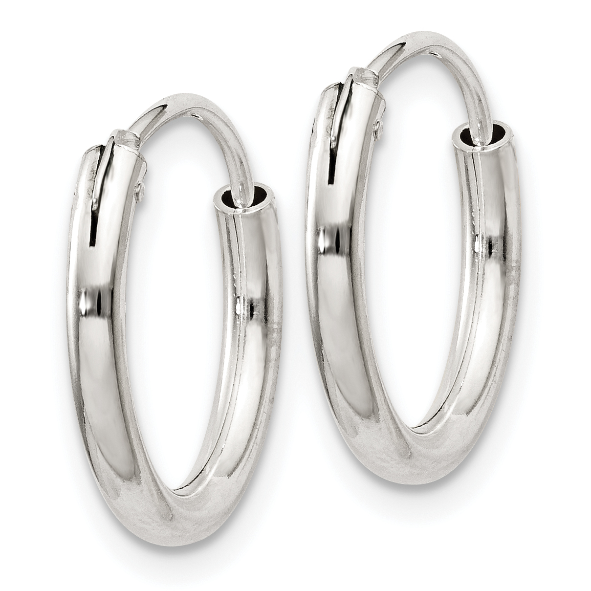 12 mm Sterling Silver 2.0mm Endless Hoop Earrings  Unknown Friendly Weight Sterling Silver - view 10