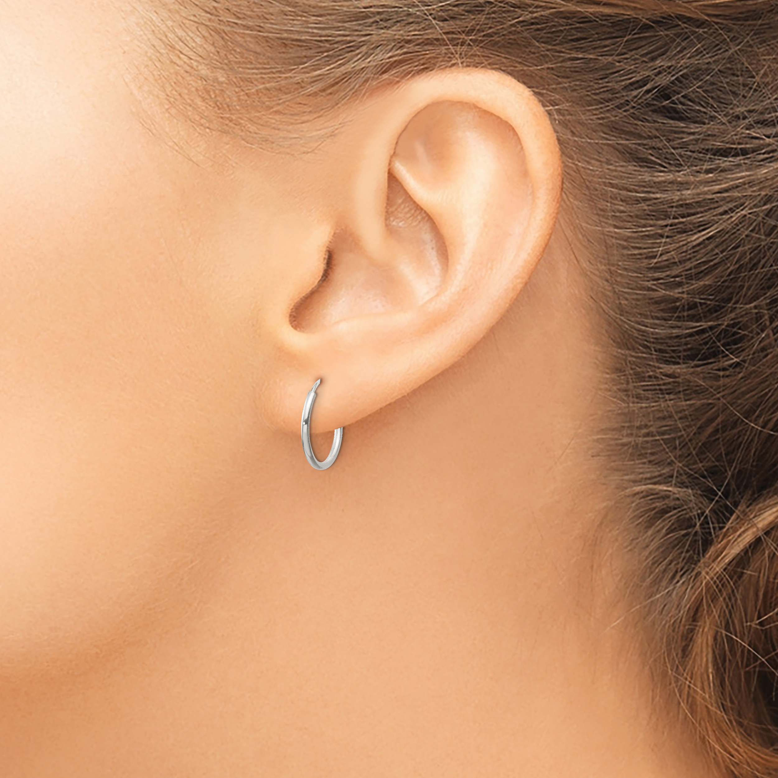  12 mm Sterling Silver 2.0mm Endless Hoop Earrings  Unknown Friendly Weight Sterling Silver - view 14