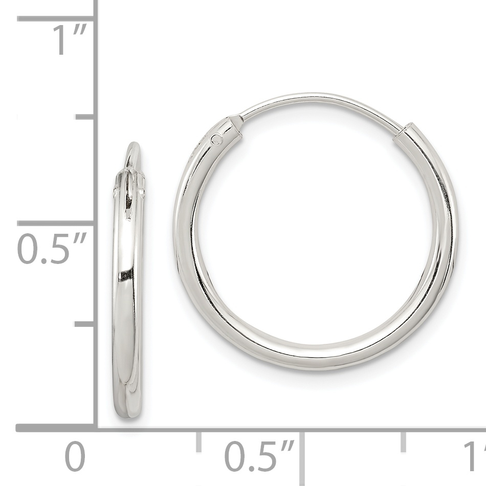  12 mm Sterling Silver 2.0mm Endless Hoop Earrings  Unknown Friendly Weight Sterling Silver - view 15