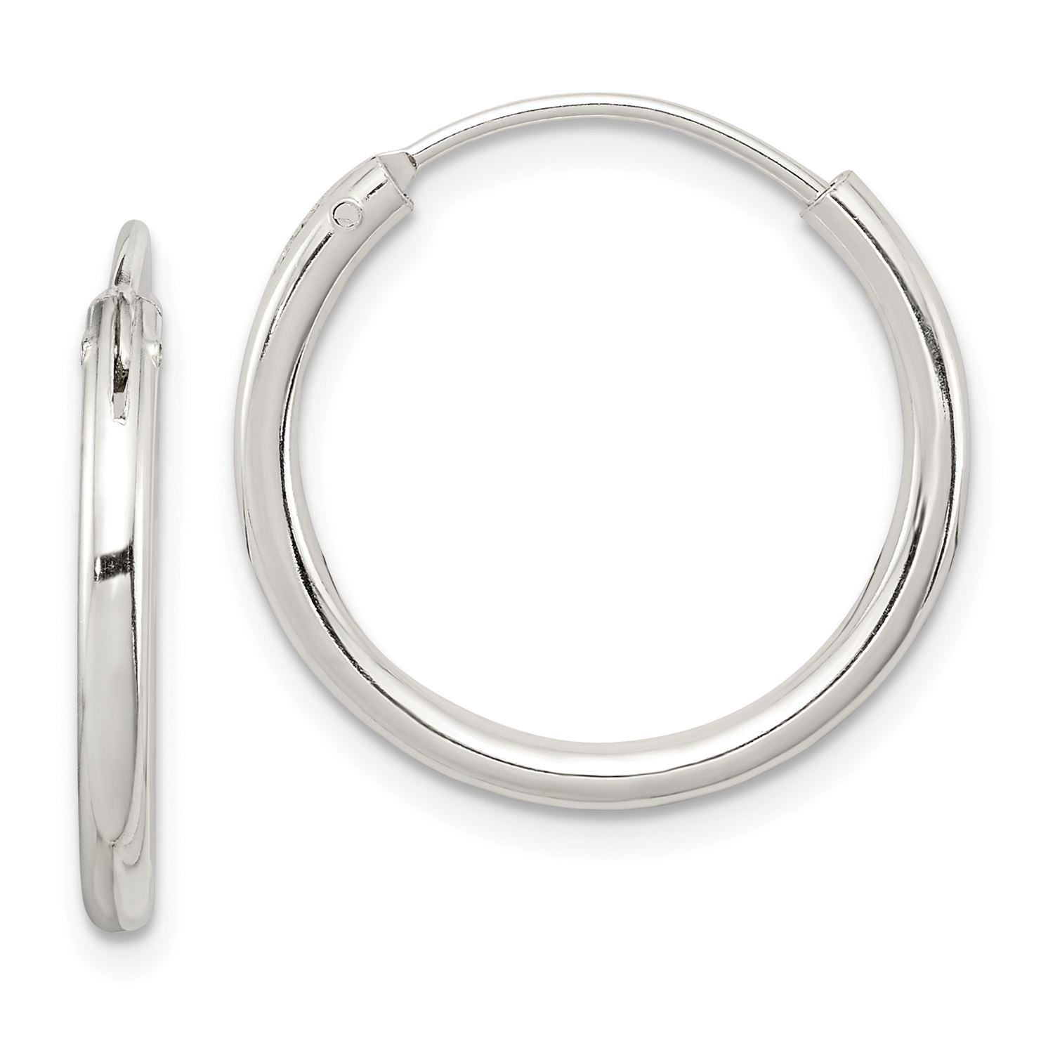  12 mm Sterling Silver 2.0mm Endless Hoop Earrings  Unknown Friendly Weight Sterling Silver - view 16