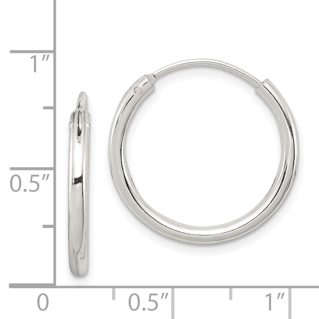  12 mm Sterling Silver 2.0mm Endless Hoop Earrings  Unknown Friendly Weight Sterling Silver - view 19
