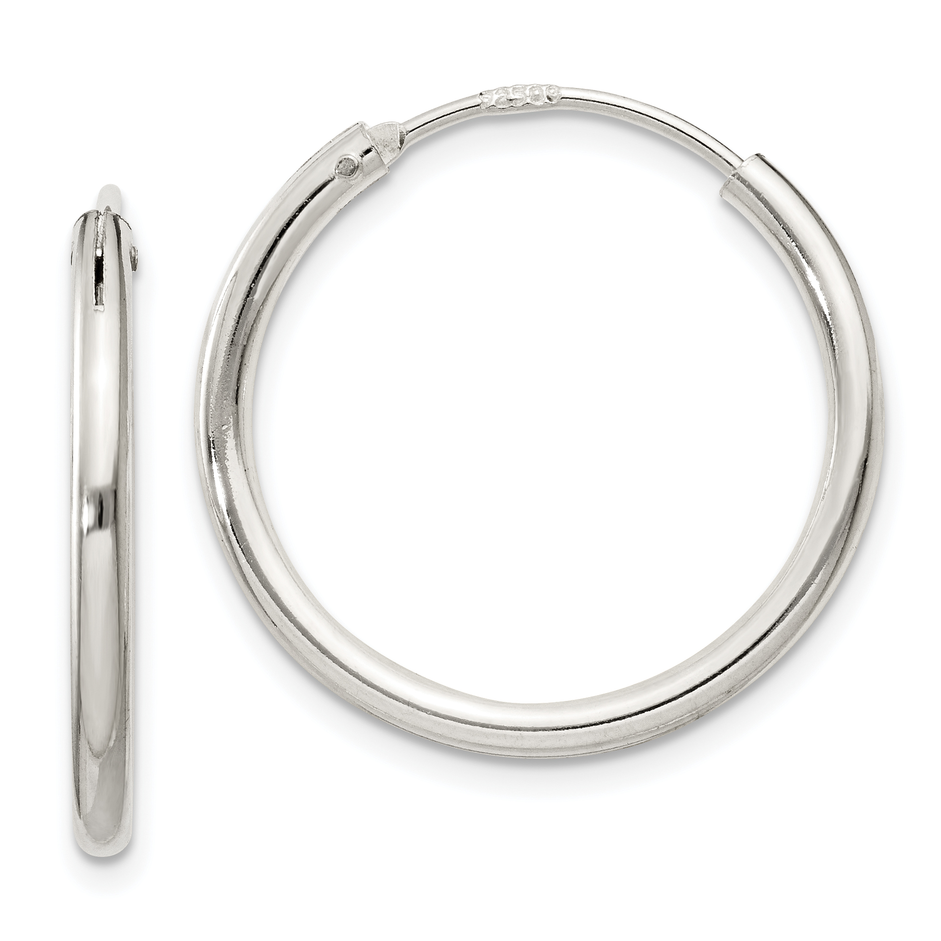  12 mm Sterling Silver 2.0mm Endless Hoop Earrings  Unknown Friendly Weight Sterling Silver - view 24