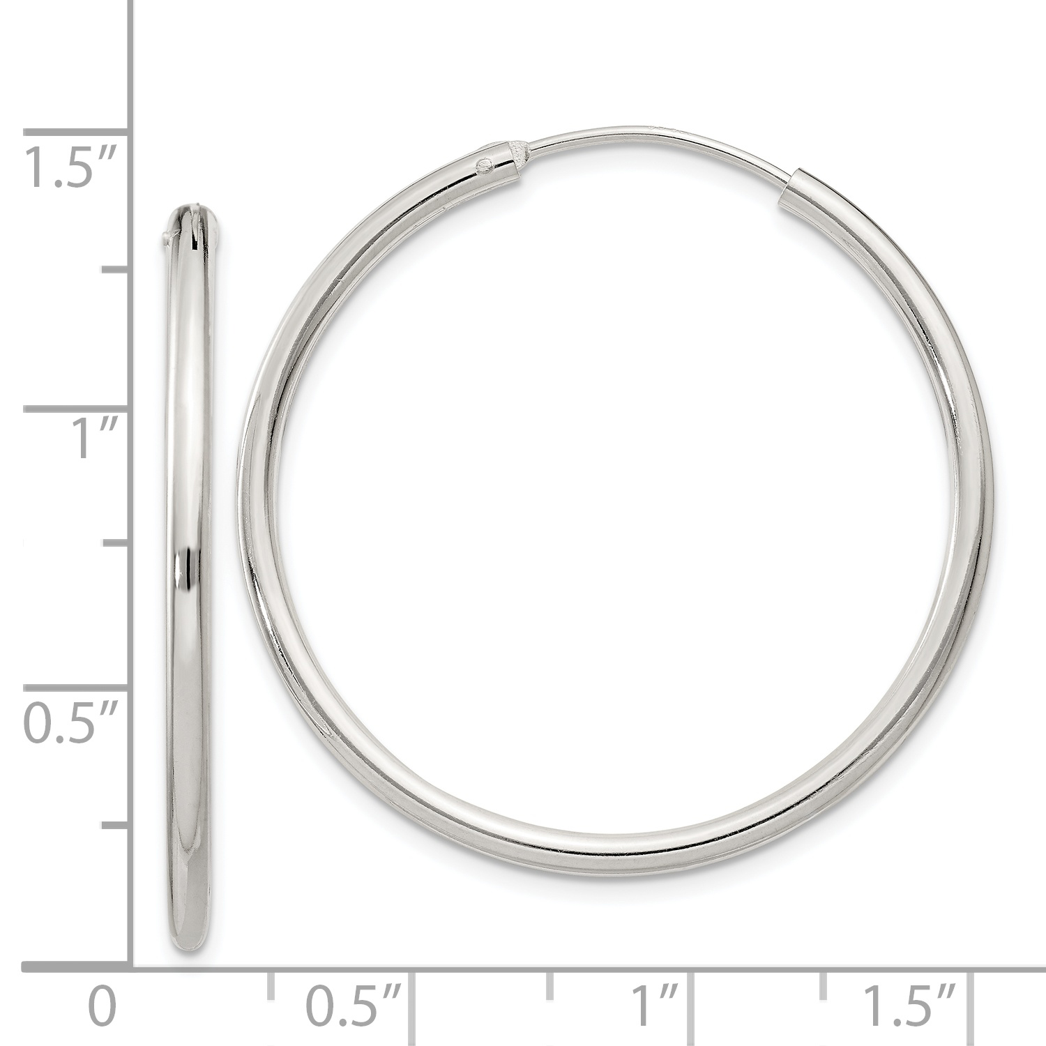  12 mm Sterling Silver 2.0mm Endless Hoop Earrings  Unknown Friendly Weight Sterling Silver - view 31
