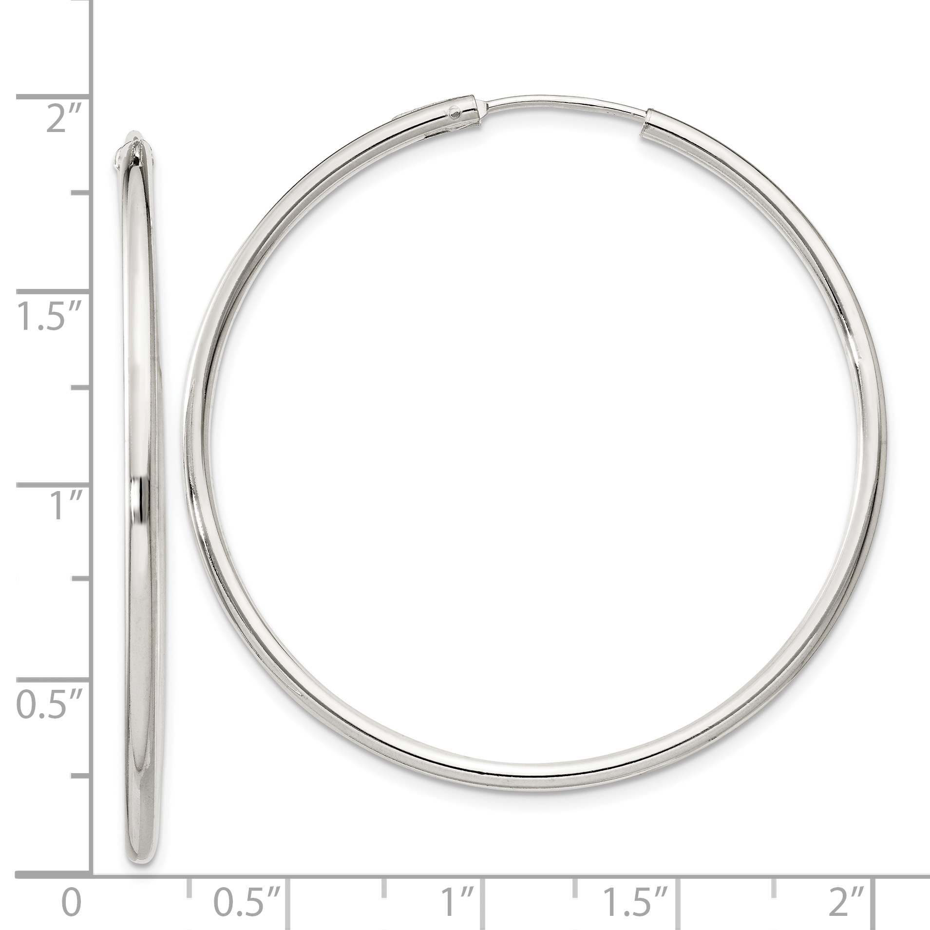 12 mm Sterling Silver 2.0mm Endless Hoop Earrings  Unknown Friendly Weight Sterling Silver - view 39