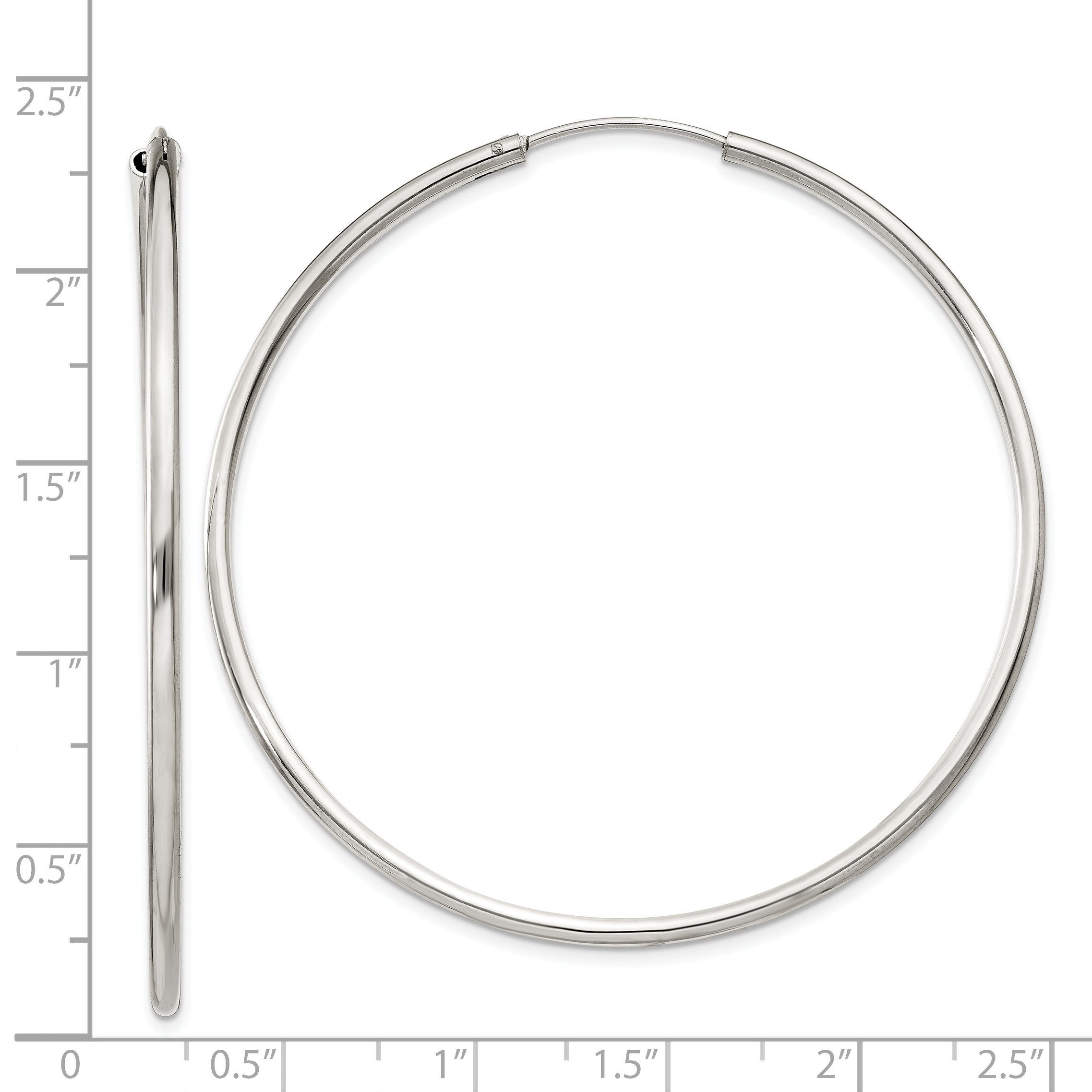  12 mm Sterling Silver 2.0mm Endless Hoop Earrings  Unknown Friendly Weight Sterling Silver - view 47