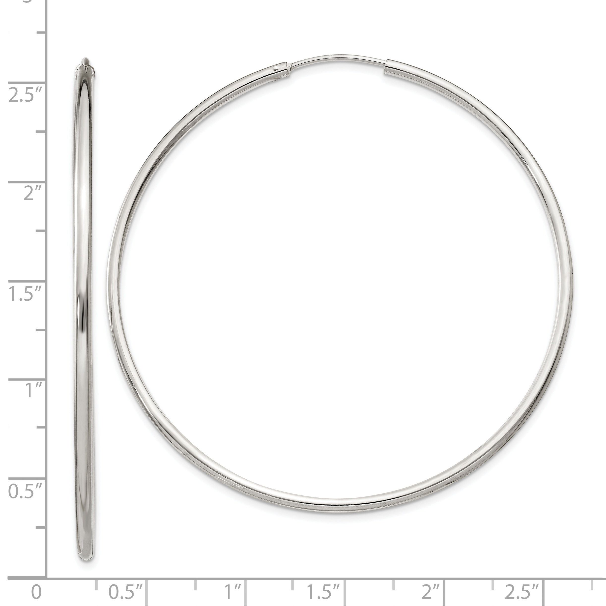  12 mm Sterling Silver 2.0mm Endless Hoop Earrings  Unknown Friendly Weight Sterling Silver - view 51