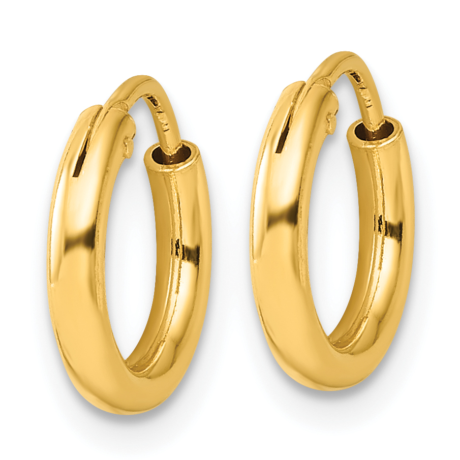  11.5 mm SS/Flash Plated Gold Tone Sterling Silver 2.0mm Endless Hoop Earrings  Unknown Friendly Weight Sterling Silver yellow - view 2