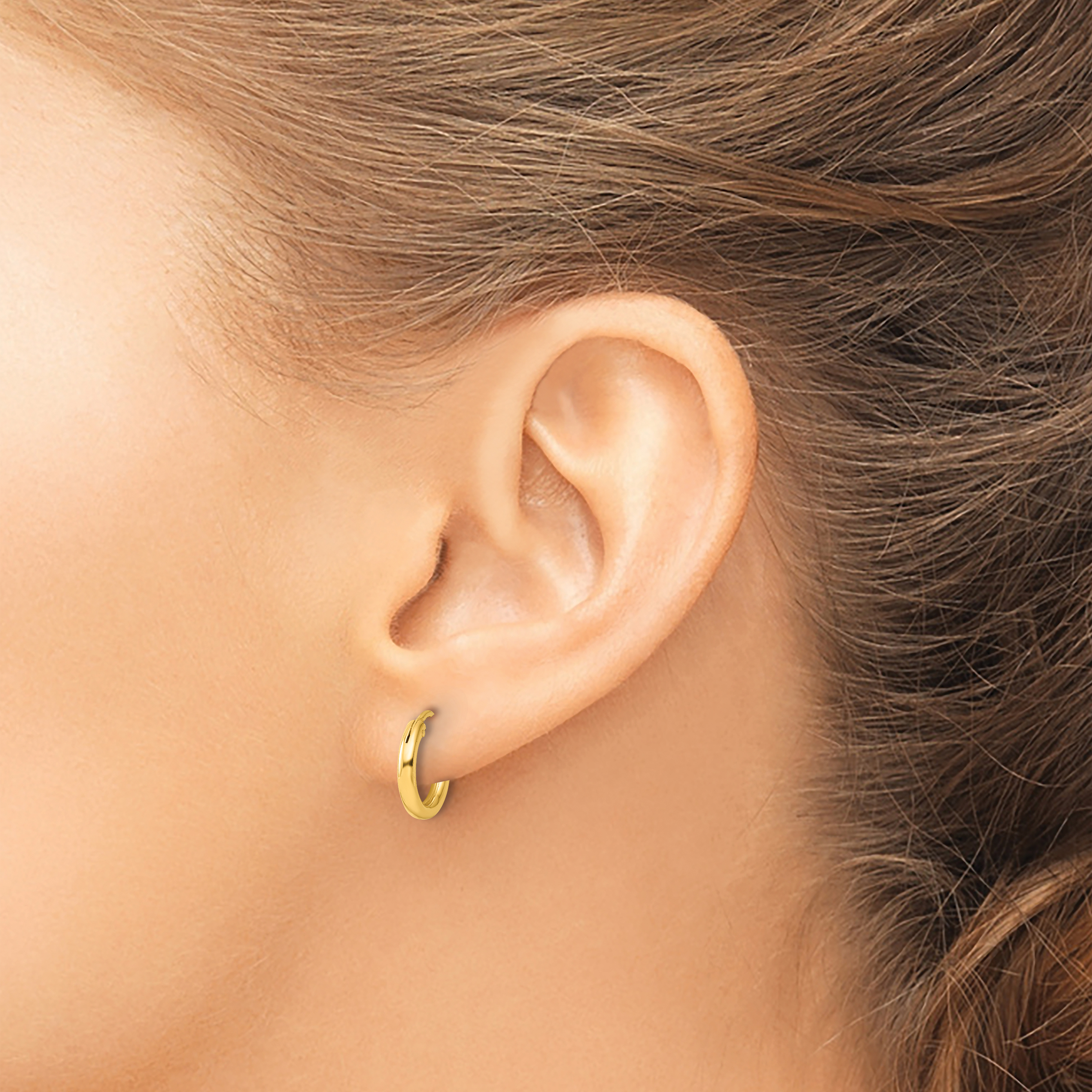  11.5 mm SS/Flash Plated Gold Tone Sterling Silver 2.0mm Endless Hoop Earrings  Unknown Friendly Weight Sterling Silver yellow - view 3