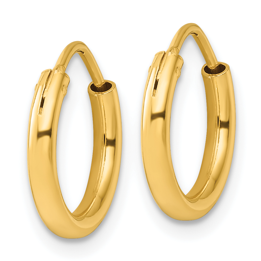  11.5 mm SS/Flash Plated Gold Tone Sterling Silver 2.0mm Endless Hoop Earrings  Unknown Friendly Weight Sterling Silver yellow - view 5