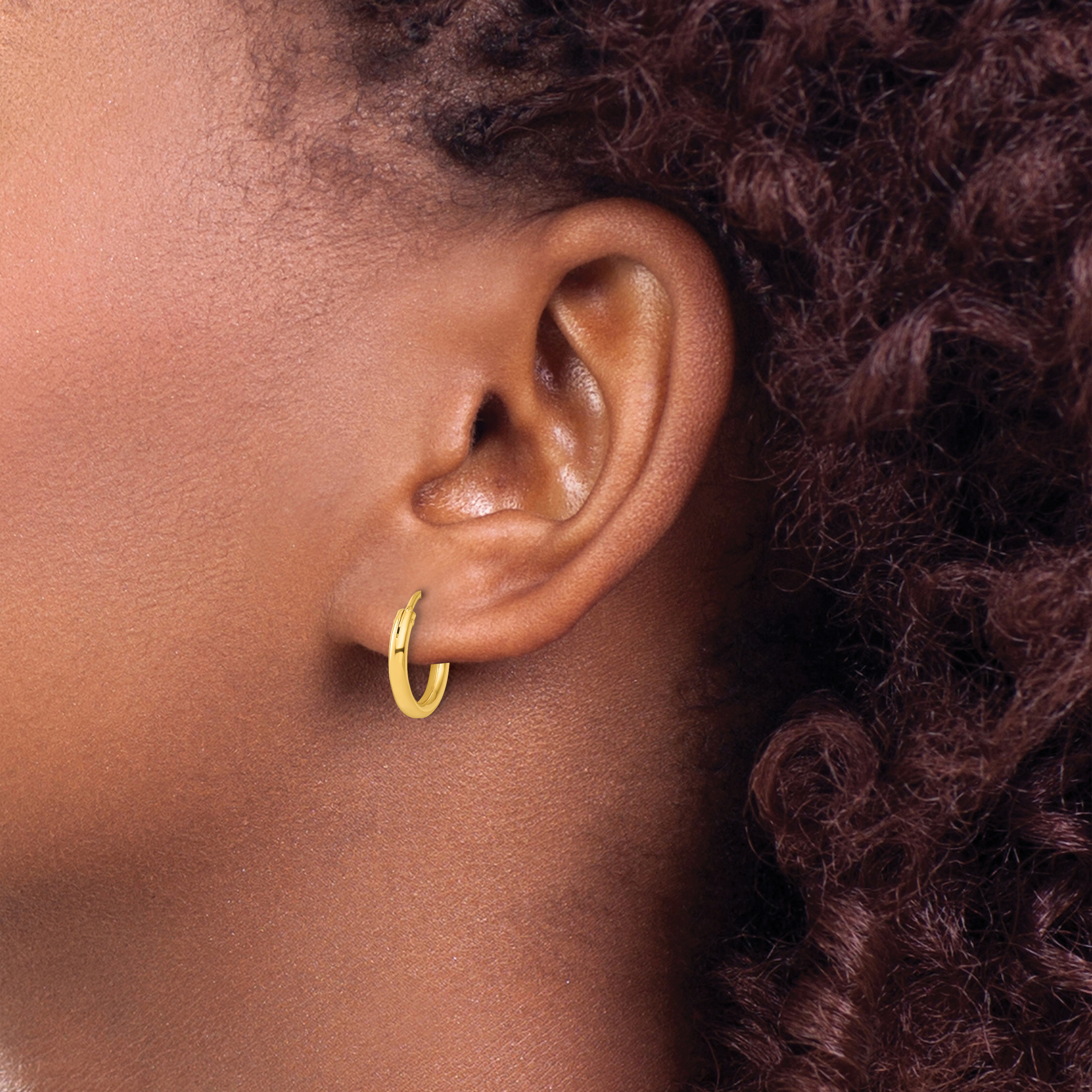  11.5 mm SS/Flash Plated Gold Tone Sterling Silver 2.0mm Endless Hoop Earrings  Unknown Friendly Weight Sterling Silver yellow - view 6