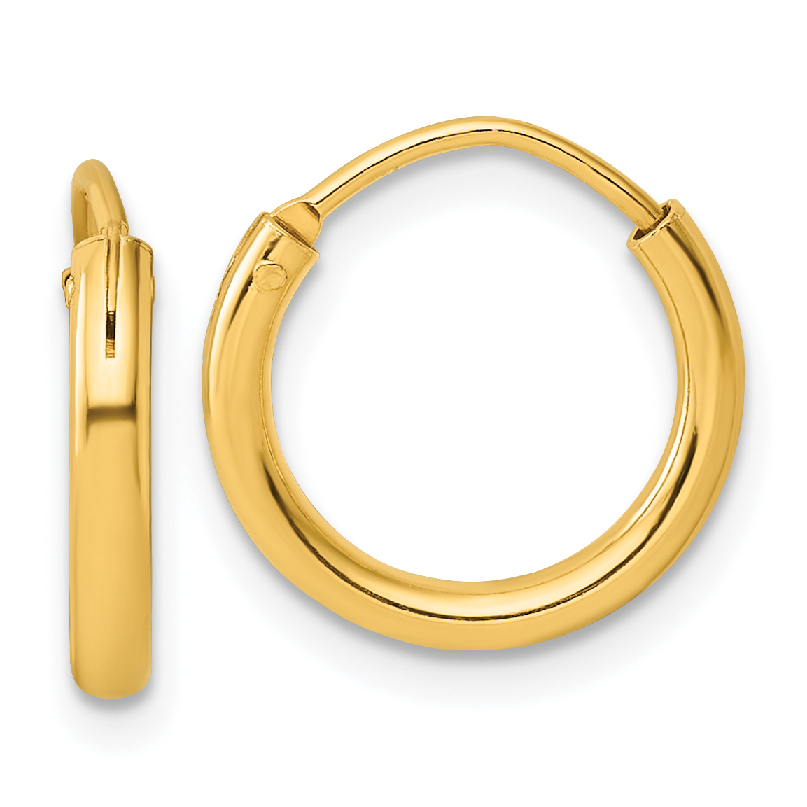 11.5 mm SS/Flash Plated Gold Tone Sterling Silver 2.0mm Endless Hoop Earrings  Unknown Friendly Weight Sterling Silver yellow - view 8
