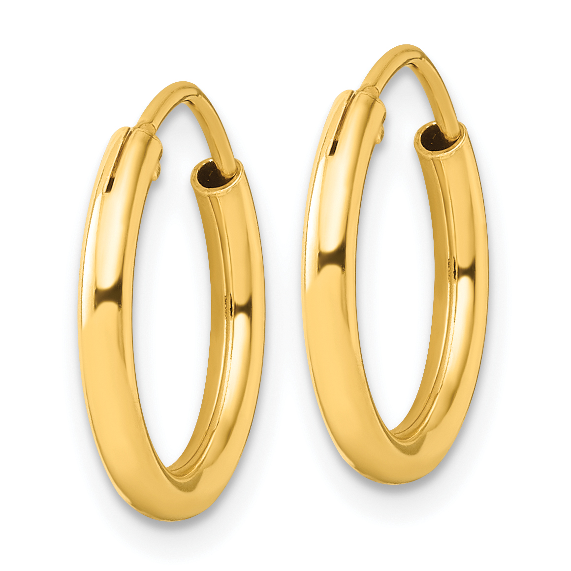  11.5 mm SS/Flash Plated Gold Tone Sterling Silver 2.0mm Endless Hoop Earrings  Unknown Friendly Weight Sterling Silver yellow - view 9