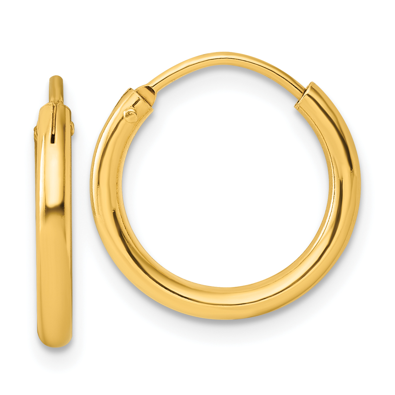  11.5 mm SS/Flash Plated Gold Tone Sterling Silver 2.0mm Endless Hoop Earrings  Unknown Friendly Weight Sterling Silver yellow - view 12