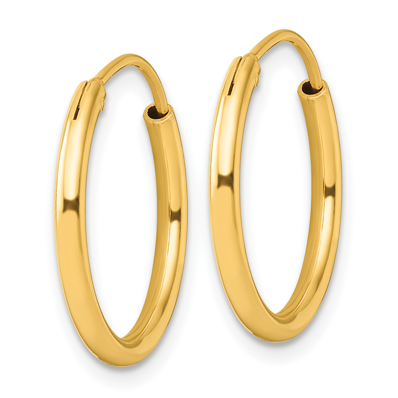 11.5 mm SS/Flash Plated Gold Tone Sterling Silver 2.0mm Endless Hoop Earrings  Unknown Friendly Weight Sterling Silver yellow - view 13