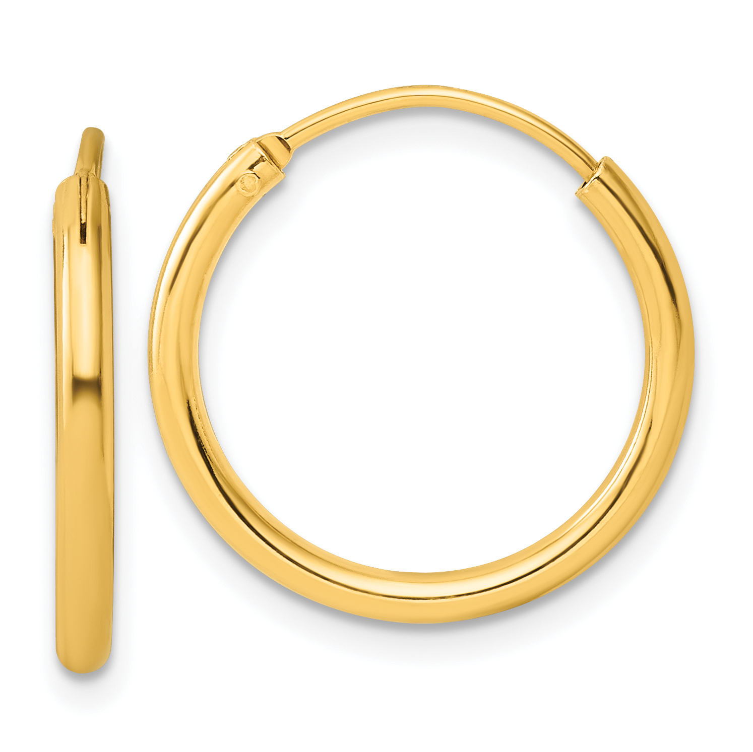  11.5 mm SS/Flash Plated Gold Tone Sterling Silver 2.0mm Endless Hoop Earrings  Unknown Friendly Weight Sterling Silver yellow - view 16