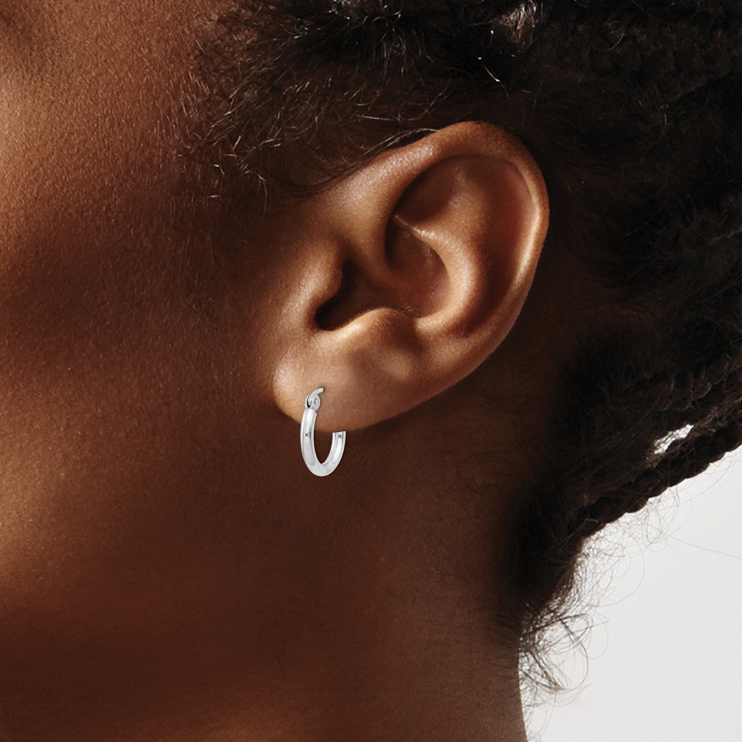  14 mm Sterling Silver 2.0mm Hoop Earrings  Unknown Friendly Weight Sterling Silver - view 2