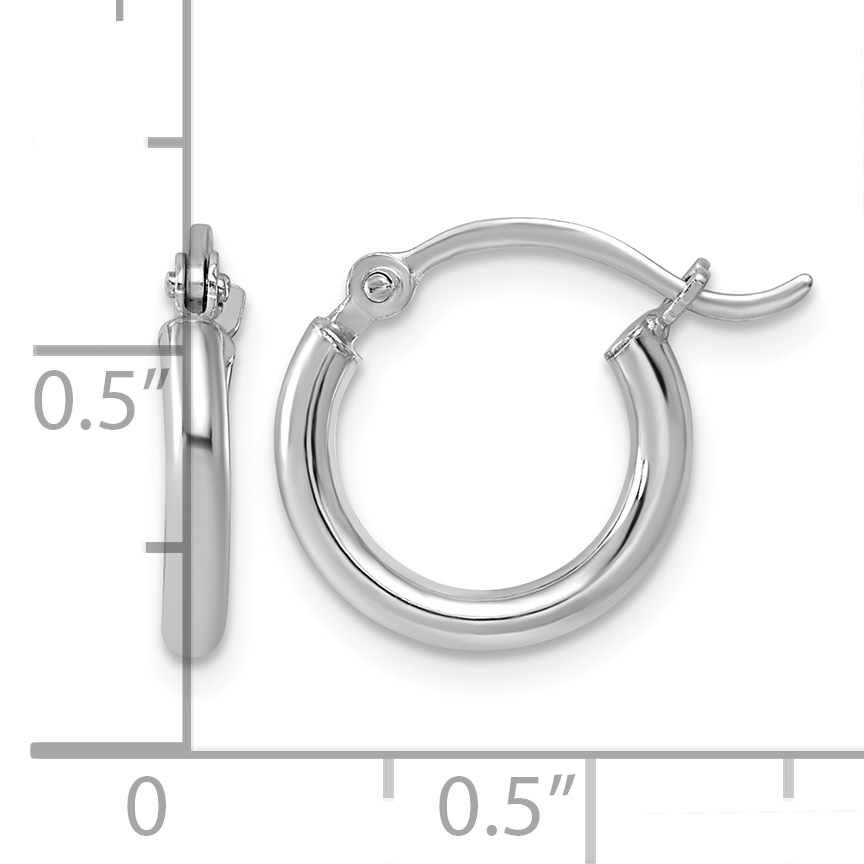  14 mm Sterling Silver 2.0mm Hoop Earrings  Unknown Friendly Weight Sterling Silver - view 4