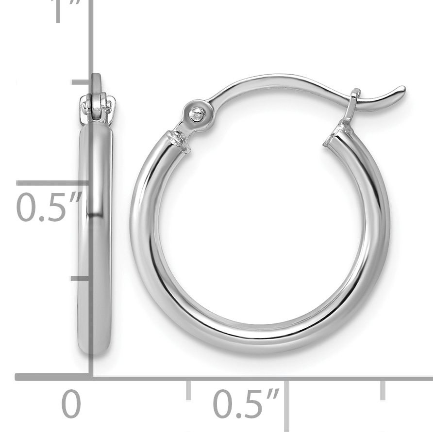  14 mm Sterling Silver 2.0mm Hoop Earrings  Unknown Friendly Weight Sterling Silver - view 13