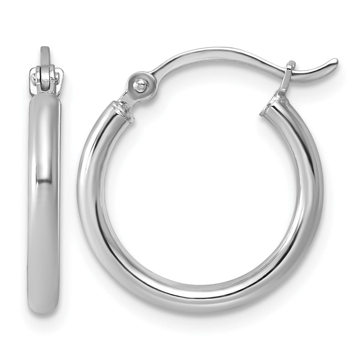  14 mm Sterling Silver 2.0mm Hoop Earrings  Unknown Friendly Weight Sterling Silver - view 14