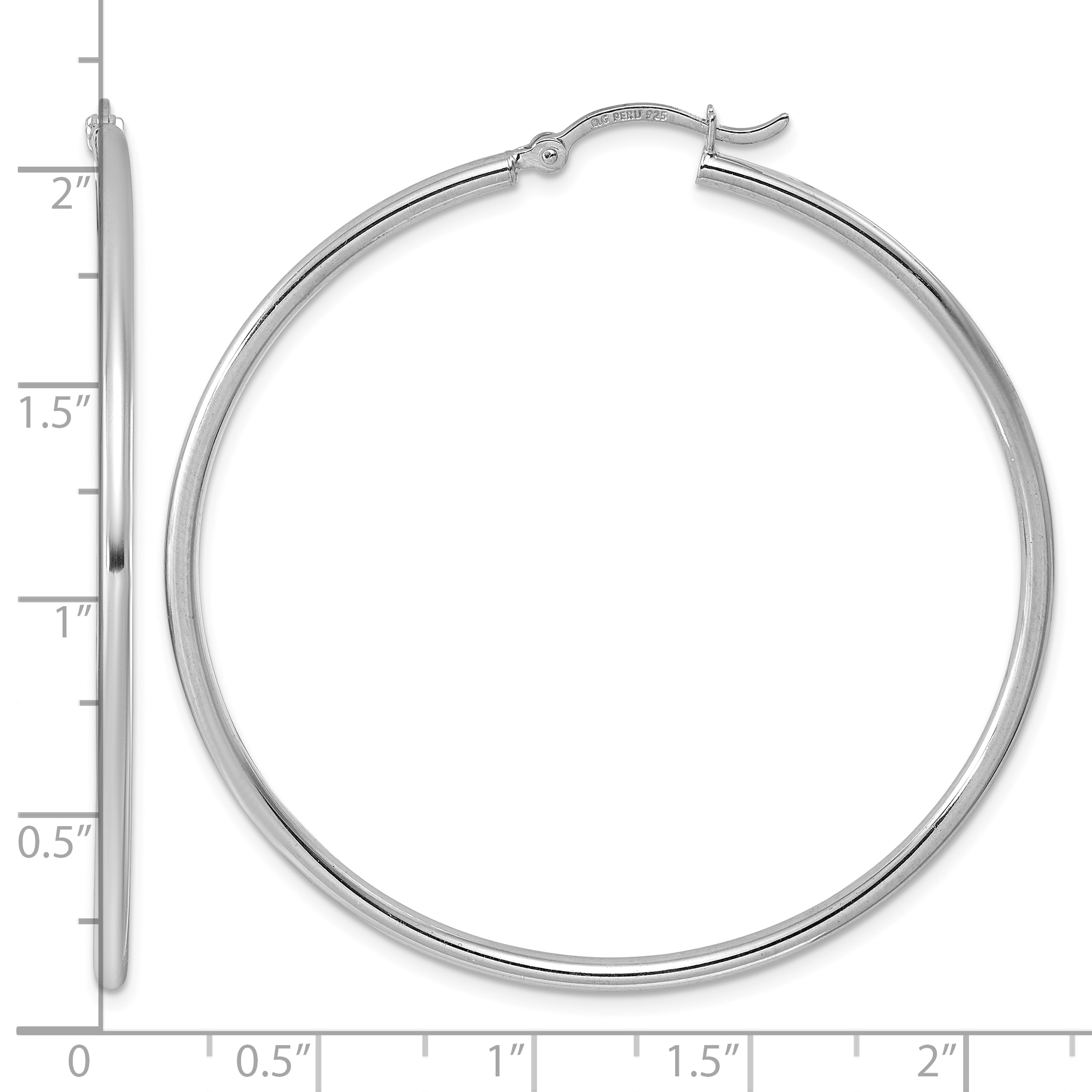  14 mm Sterling Silver 2.0mm Hoop Earrings  Unknown Friendly Weight Sterling Silver - view 48