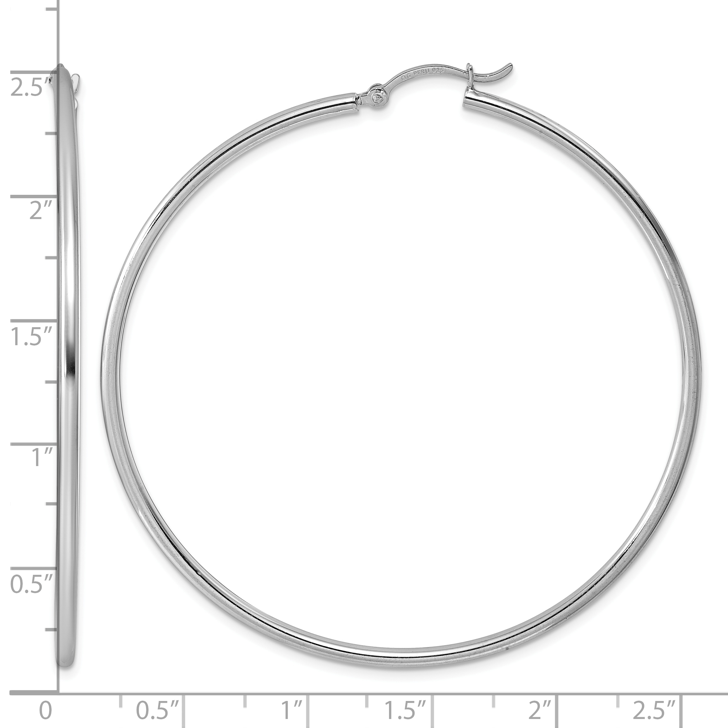  14 mm Sterling Silver 2.0mm Hoop Earrings  Unknown Friendly Weight Sterling Silver - view 58