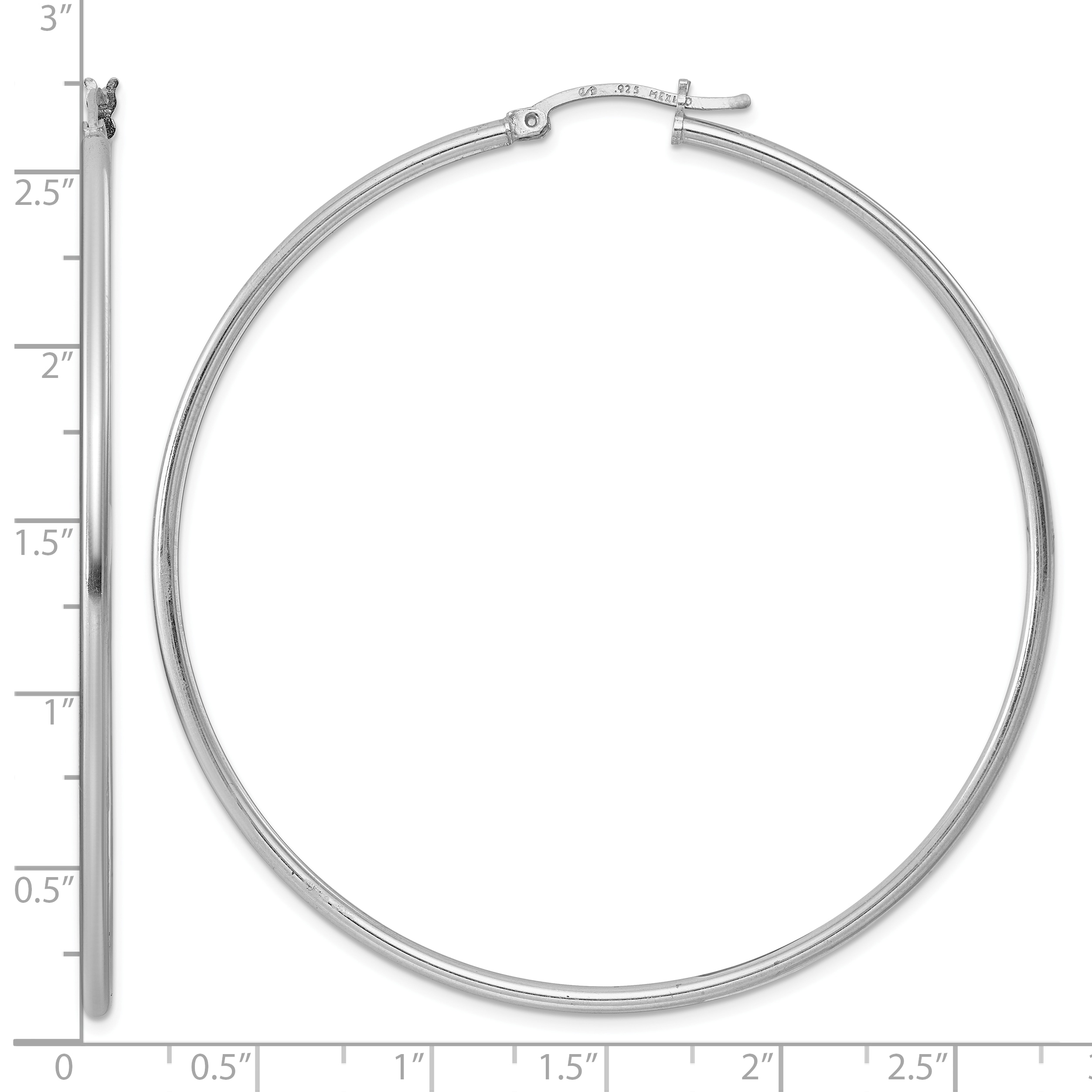 14 mm Sterling Silver 2.0mm Hoop Earrings  Unknown Friendly Weight Sterling Silver - view 63
